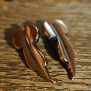 Elegant Copper Leaf Earrings